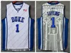 Mens Duke Blue Devils 1 Kyrie Irving College Basketball Jerseys Vintage White Blue Black Stitched Shirts SXXL8884356