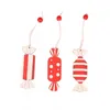 Forme de bonbons en bois Pendentifs de Noël Ornements Arbre de Noël Décoration suspendue pour la maison Année Décor Enfants Jouets Y201020