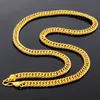 Thick Chain 18k Yellow Gold Filled Heavy Mens Necklace Double Cuban Chain 24 in