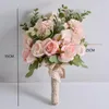 Europäischer Brautstrauß Chaise Roses Künstliche Seidenblumen Hochzeitsstrauß Gefälschte Blumen Home Hochzeitsdekoration329l
