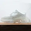 Balenciaga Triple S Новый Париж 17FW Triple S Кроссовки Мужские Женщины Повседневная Обувь Тройная S Чистый подошвой Белый Зеленый Черный Красный Радуга Спортивные Спортивные