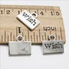 Wholesale Lot 100pcs Letter Wish Antique Silver Charms Pendants for Jewelry Making Bracelet Earrings DIY Keychain Pendant 12*11mm DH0839