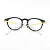 Cadres en corne de buffle à fleurs noires originales Design extérieur Lunettes de vue classiques pour hommes et femmes Lunettes de vue en titane vintage surdimensionnées rondes