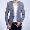Wysokiej jakości swobodny kombinezon Męska kurtka jednoczęściowa koreańska modna krzędna mała garnitur młody męski Slim Blazer 220310