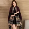 New 2020 women winter scarf warmer shawl ladies plaid Blanket knit wrap Cashmere poncho capes female echarpe