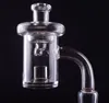 25mm Quartz Banger Nail 4mm Bottom Core Reactor Quartz Nail med Carb Cap för DAB Rig Vattenrör Glas Bong