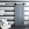 2022 new Single Wood Sliding Barn Door Hardware Kit Royal Black Steel Ornate Design for Interior Use