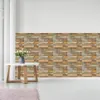 3D Wood Grain Wall Stickers Self-adhesive Waterproof Bathroom Restaurant PVC Wallpaper Living Room TV Background Decor 30x30CM