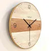 Orologio da parete Design semplice e moderno Orologi in legno per camera da letto Orologio da parete in legno Home Decor Silent H1230