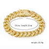 Link Chain Hip Hop Street Rock Bustdown Bracelet Gold Plate Fashion armbanden schip AB1231287F