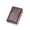 Nya män Kvinnor Smart Wallet Credit Bank Fashion Alloy Business Casual Leather