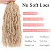 18 Inch Blonde Synthetic New Faux Locs Crochet Braids Hair 21 Roots Extend Soft Locs Braiding Hair for Women Curly Wavy Hair 6135870746