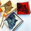 animal Leopard Twill Hijab Silk Scarf Handmade Curled Design Square Women Bandana Foulard Head Scarves Shawl3663351