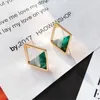 Contracted lozenge color contrast color earrings female fashion lady geometric hollow out the triangle stud earrings earrings4382669