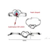 Sublimacja Serce Kształt Bransoletki Favor Cynku Stop Regulowane Bransoletki Puste DIY Nadgarstek Biżuteria Okrągły Łańcuch Urok Ozdoby CCF13851