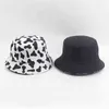 New Fashion Cow Print Hat White Black Bucket Hat Reversible Fisherman Caps Summer Hats For Women Gorras Y220301