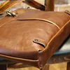 Bortkörningar KibDream Men Made Leather Vintage Casual Portcase Business Shoulder Bag Messenger Bags Computer Laptop Handbag Bag1
