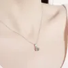 Boeecjr 925 Silver 0.5CT / 1CT / 2CT F Цвет Moissanite VVS Вовлечение Элегантное свадебное подвесное ожерелье для женщин-годовщина подарок Q0531