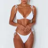 Biquinis Set 2021 OEM Atacado Fabricante Fabricante Senhoras Swimsuit Recicled Material Mulheres Swimwear Branco Bikini1