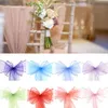 18*275 cm Romantic Tulle Bowknot Bröllopsstol täcker Sashes Fashion Ribbon Tie Party Event Decorations Stol Belt AL8466