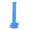 Hookahs 13.6'' Height Silicone Water Pipe Bongs Beaker Tobacco with Glass Bowl Dab Rig Shisha Hookah Bong