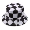 New Fashion Black Red Blue Plaid Check Bucket Hats Hip Hop Mens Panama gorras chapeu Cappellini da pescatore