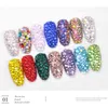 12 rasters Kleurrijke Crystal Nail Art Rhinestones Acryl Nail Stones Kralen Studs Platte Back Shiny Tips 1440 Stks Clear Round Crystal Super Shine