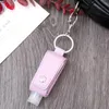 30ML Hand Sanitizer Holder Keychain PU Leather with Clip and Bottle Sanitizer Cover Bag Gel Holders for Children GGE1820