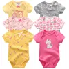 Ubrania dla dzieci z krótkim rękawem Baby Rompers moda urodzona Jumpsuits niemowlę dziewczynkę strój roupas de bebe odzież LJ201223