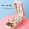 Storage Boxes & Bins Portable Two Layers Zipper Jewelry Box Jewellery Organizer PU Leather Case Ring Earring Necklace Ear Stud Display Mother's Valentine Gift ZL0378