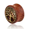 Arbre de vie en bois oreilles jaunes chair tunnels bouchons d'expander extension oreille bijoux de piercing pour les hommes les femmes et le sable