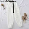 Neploe Harajuku Streetwear Pantaloni cargo Donna Casual Jogging Pantaloni sportivi A vita alta Pantaloni larghi femminili Cintura Pantalon coreana 201031