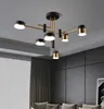 Artpad Led Chandelier Lightingモダンなリビングルームキッチン装飾室内金属照明器具4/6/8ヘッド3色調光可能