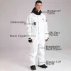 Outdoor Men Snow Suits Hooded Windproof Man Ski Jumpsuit Tracksuits Waterproof Male Snowboard Overalls Outfits Clothes 220106