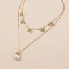 Pearl Pendant Butterfly Choker Halsband Guldkedjor Multi -lager Kvinnor Halsband Fashion Jewelry Gift Will och Sandy New