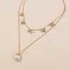 Pearl hanglagend vlinder choker ketting goudketens multi -layer dames kettingen mode sieraden cadeau wil en zandnieuw