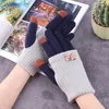 Mulheres inverno bowknot duplo camada touch screen dedo completo luvas de malha mitten1