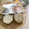 Torby na zakupy Słoma Plaża Handmade Tkany Okrągły Rattan Z Warkoczem Kobiety Summer Bali Bohemia Ramię Hollow Crossbody Portfele220307