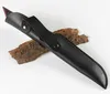 1pcs ny fast bladfruktkniv 440c satin tanto blad full tang g10 hantera raka knifves med lädermantel