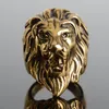 Clusterringen 2023 Gold Silver Color Lion 's Head Men Hip Hop Fashion Punk Animal Ring Ring Mannelijke Hiphop Jewelry Gifts