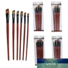 6 Pcs Painting Craft Nylon Hair Brown Pen Brushes Art Model Paint Artist Paint Brushes Set Acrylic Oil Watercolour