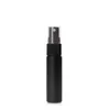 10ml Matte Black Glass Perfume Fine Mist Spray Bottle Sample bottles With plastic Mist sprayer Lotion Pump Refillable Empty Container LX342