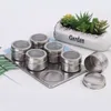 Magnetic Spices Storage Box Stainless Steel 6pcs/set With Holder Triangle Shape for Home Kitchen Outdoor Barbecue