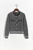 Womens Sweater Disner New Color Contrast 리본 격자 무늬 크루 넥 긴 소매 니트 스웨터 코트 가을과 겨울 크기 S-L