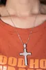 Luxus große 925 Sterling Silber exquisite Bibel Jesus Kreuz Anhänger Halskette für Frauen Kruzifix Charm Pave 360 Stück simulierter Diamantschmuck