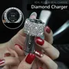 USB-autolader voor mobiele telefoon Tablet GPS Crystal Diamond Data Kabel Telefoon Houder Klantgericht