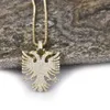 Albania Eagle Pendant Necklace Iced Kosova Serbia Double-headed Eagle CZ Paved Statement Hiphop Jewelry Men Women Ethnic Gifts 201290L