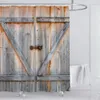 Винтажный фермерский дом для ванной комнаты для душевой душевой занавеской вкладыша деревянная дверь Cortina WC 3D занавес для душа WaterPrroof LJ200827