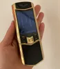 Entsperrtes luxuriöses goldenes klassisches Signature-Quad-Band-Handy-Slider-GSM-Sim-Karte-Handy, Edelstahlgehäuse, Bluetooth 8800, Metall-Leder-Handy