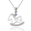 Mignon Animal Cheval Pendentifs Colliers Bijoux Accessoires Collier En Argent Plaqué